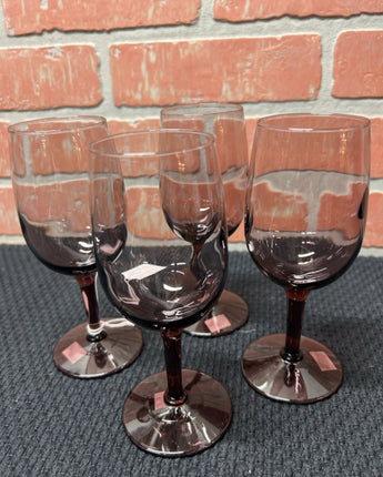 PURPLE GLASS STEMMED WINE/PORT SIPPER GLASSES
