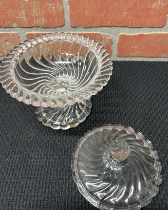 CANDY DISH WITH LID CRYSTAL 6" H X 6.5" W