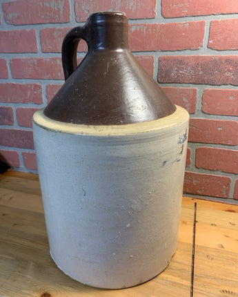 3 GALLON BEIGE AND BROWN WHISKY JUG
