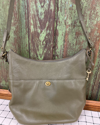 FOSSIL TALULLA HOBO OLIVE GREEN LEATHER HANDBAG