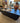 COFFEE TABLE, POTTERY BARN, BLACK CAST IRON  ALLIGATOR PRINT TOP