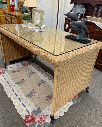 DESK WICKER NATURAL  GLASS PIECE FOR TOP