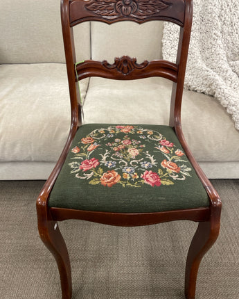 TELL CITY MAHOGANY W/NEEDLEPOINT SEAT