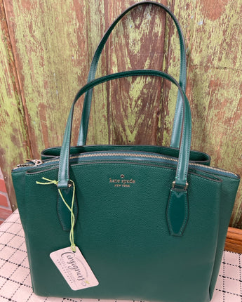 KATE SPADE MONET FOREST GREEN LEATHER HANDBAG