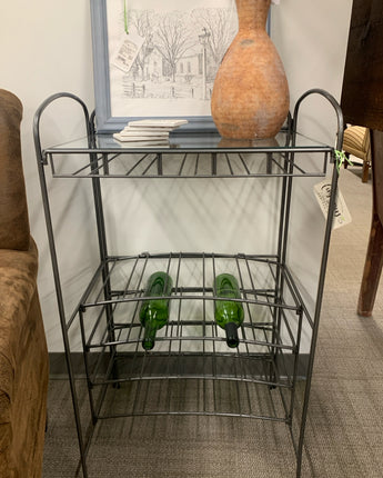 METAL / GLASS WINE RACK, COLLAPSIBLE