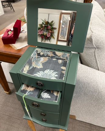 JEWELRY ARMOIRE PAINTED GREEN