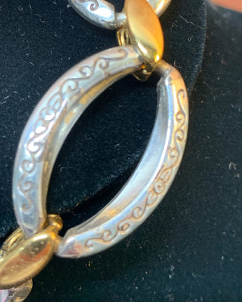 BRACELET BRIGHTON SILVER OVAL LINKS WITH CONNECTING GOLD