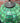 BRASS TIFFANY STYLE LAMP GREEN WITH RED ACCENT