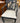 ACCENT CHAIR, PAINTED BLACK w/ CREAM UPHOLSTERY SEAT