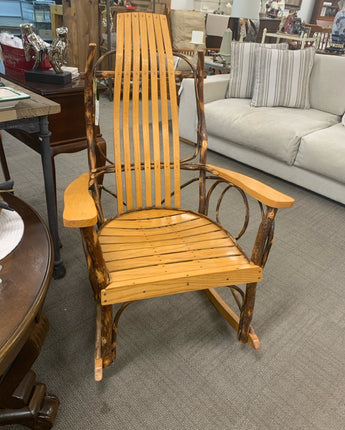 ROCKING CHAIR BENTWOOD OAK AND RUSTIC WOOD