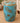 TURQUOISE PEACOCK FEATHER CERAMIC GARDEN STOOL