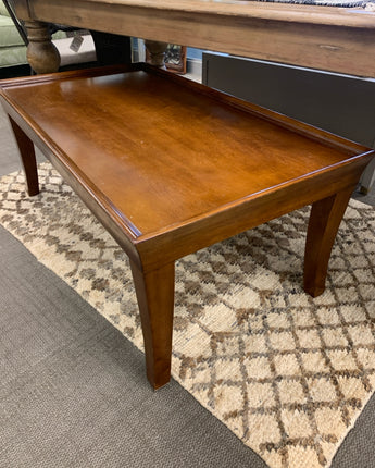 COFFEE TABLE STAINED WOOD RAISED EDGE