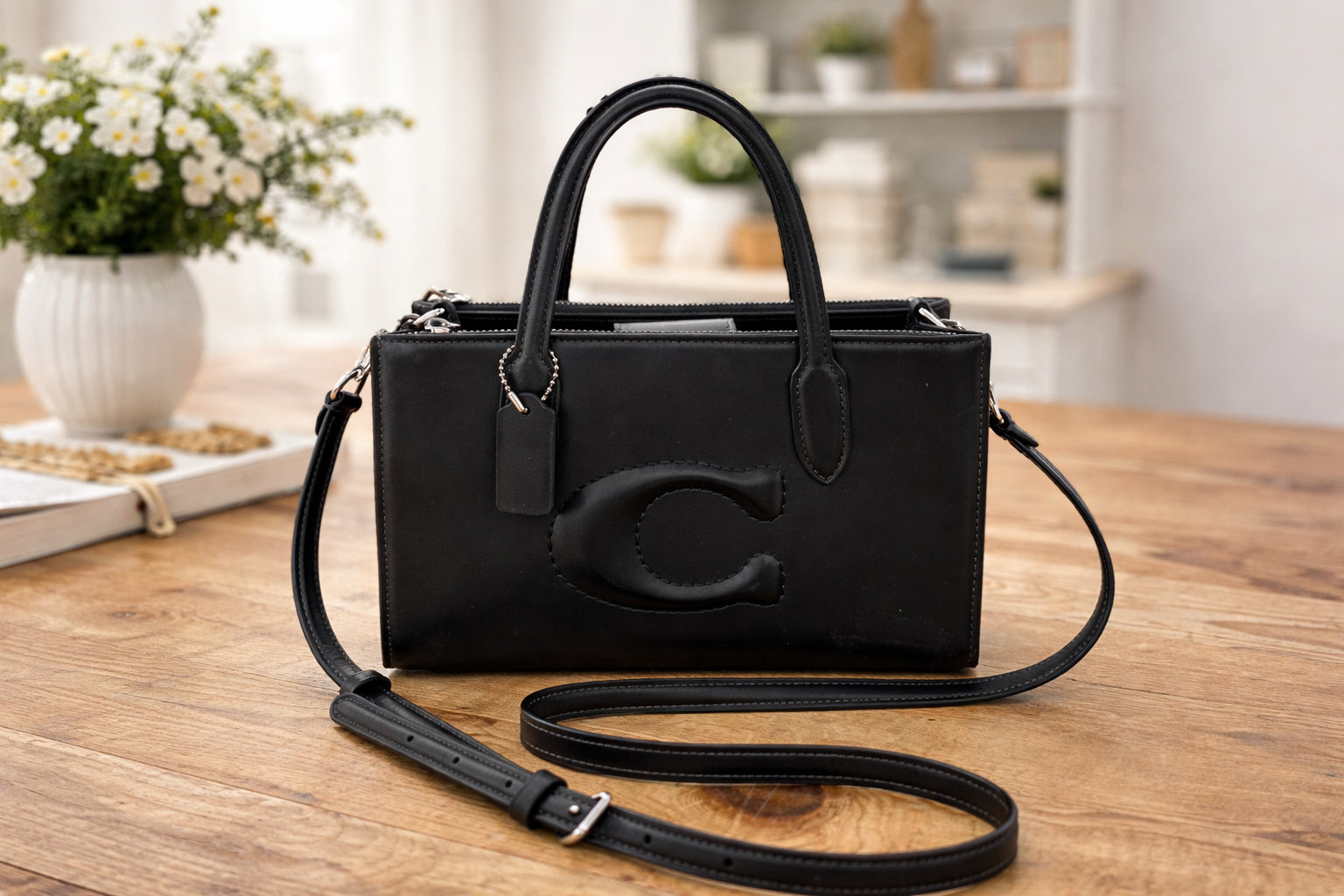 COACH NINA SMALL BLACK MINI TOTE HANDBAG – Consigners Collection