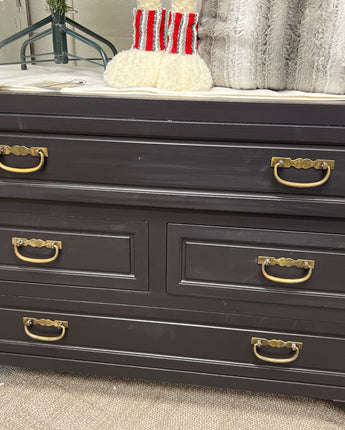 BLACK 4 DRAWER CABINET PAINTED W/ANNIE SLOAN BLACK SATIN PAINT