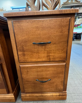 MAPLE AMISH MADE FILING CABINET W/2 DRAWERS