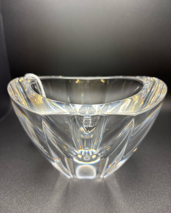 ORREFORS SWEDISH CRYSTAL OBLONG W/ SMOOTH SIDES HIGH/LOW RIM