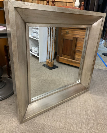 WIDE FRAMED SILVER BEVEL MIRROR