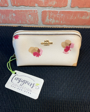 COACH FIELD FLORA MINETTA MAKE UP BAG  A1980-F65319 4"X3.25"X6"