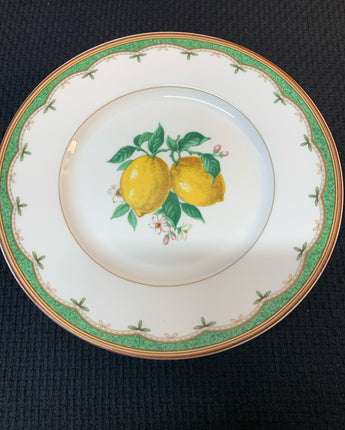 MIKASA ULTIMA YELLOW LEMONS & GREEN SALAD PLATE 8.5"X8.5"