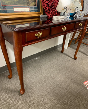 SOFA/ENTRY TABLE CHERRY FINISH 3 DRAWERS