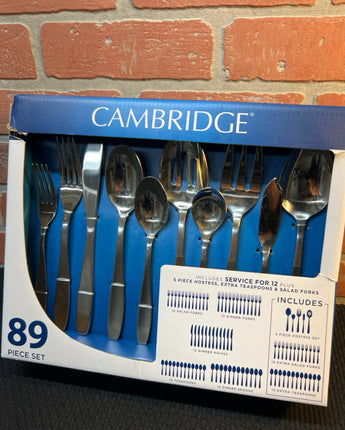 CAMBRIDGE STAINLESS STEEL 89 PIECE FLATWARE