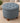 ROUNDED GRAY STORAGE OTTOMAN, TUFTED TOP