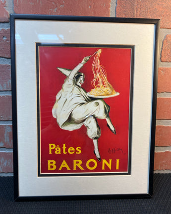 VINTAGE SIGNED PATES BARONI FRENCH PASTA POSTER