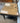 SOLID WOOD END TABLE W/LIVE/DREAM MOTIF BLACK TAN W/BOTTOM SHELF