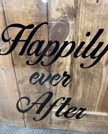'HAPPILY EVER AFTER' FRAME DISTRESSED WHITE WITH GLASS