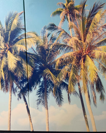 CANVAS BROWN PALM TREES AGAINST BLUE SKY 24"X1.5"X16"