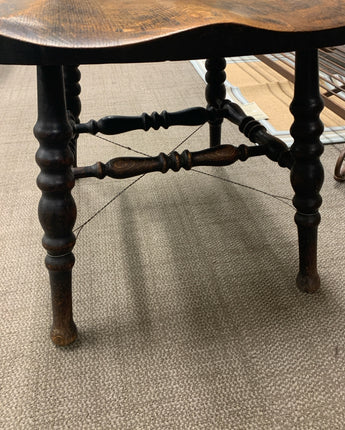 SIDE CHAIR WOOD STAINED DARK BROWN PENNSYLVANIA DUTCH STYLE