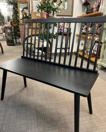 BLACK SPINDLE BACK ENTRY WAY BENCH