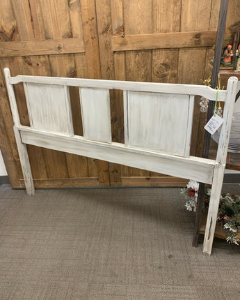 HEADBOARD FULL - DISTRESSED WHITE WITH GRAY