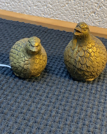 VINTAGE MID CENTURY BRASS QUAILS