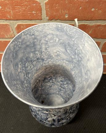 REVERSED PAINTED ART VASE BLUE & WHITE