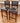 SET OF 2 COLLAPSIBLE BAR STOOLS, DARK WOOD, BLACK VINYL SEATS