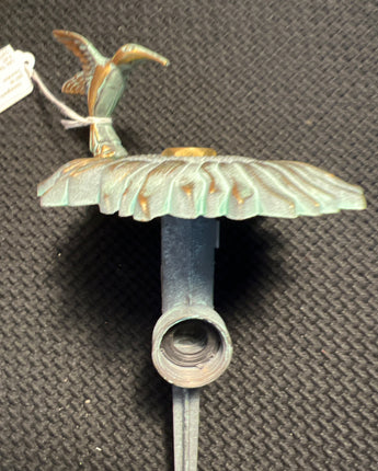 CINTBLLTER BRASS DECORATIVE LAWN & GARDEN SPRINKLER HUMMINGBIRD ON SUNFLOWER