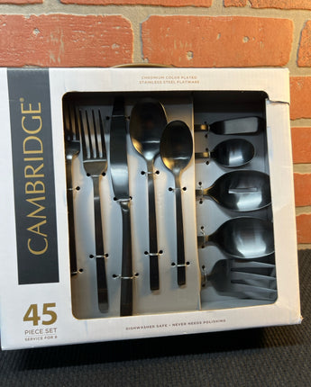 MiscCAMBRIDGE CHROMIUM PLATED FLAT WARE W/5 SERVING PIECES