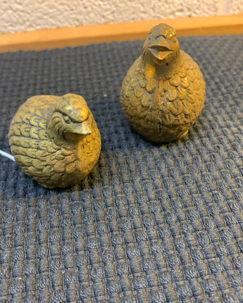 VINTAGE MID CENTURY BRASS QUAILS