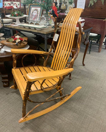 ROCKING CHAIR BENTWOOD OAK AND RUSTIC WOOD