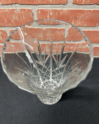 VINTAGE ROYAL GALLERY CUT CRYSTAL VASE 9.5"X5.5"X5.5"