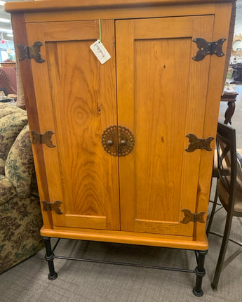 ARHAUS ARMOIRE, 2 DOORS, WITH IRON LEGS AND DETAILING          KB