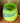 DON DRUMM STUDIO HOCEVAR HAND BLOWN  LIME GREEN W/BLUE SWIRL VASE
