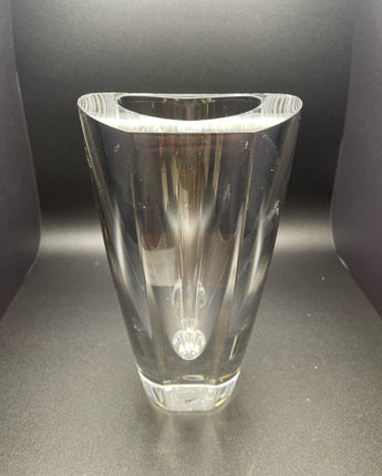 ORREFORS SWEDISH CRYSTAL VASE SMOOTH SIDES HEXAGON SHAPE