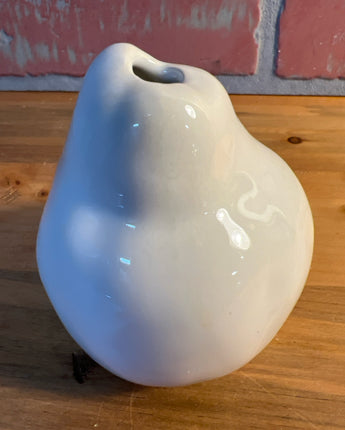 PORCELAIN WHITE PEAR SHAPED BUD VASE