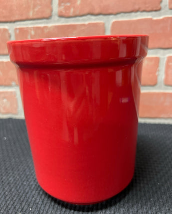 RED UTENSIL CROCK