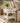 WHITE WICKER SIDE TABLE WITH BOTTOM SHELF