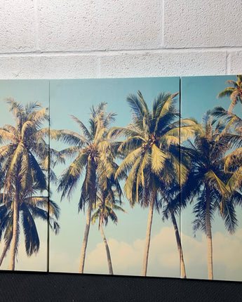 CANVAS BROWN PALM TREES AGAINST BLUE SKY 24"X1.5"X16"
