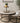 BLACK METAL BASE, GRAY WOOD LIKE TOP, MODERN INDUSTRIAL NESTING TABLE SET