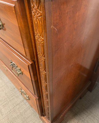 DRESSER 7 DRAWERS GOLD HARDWARE BROWN STAIN